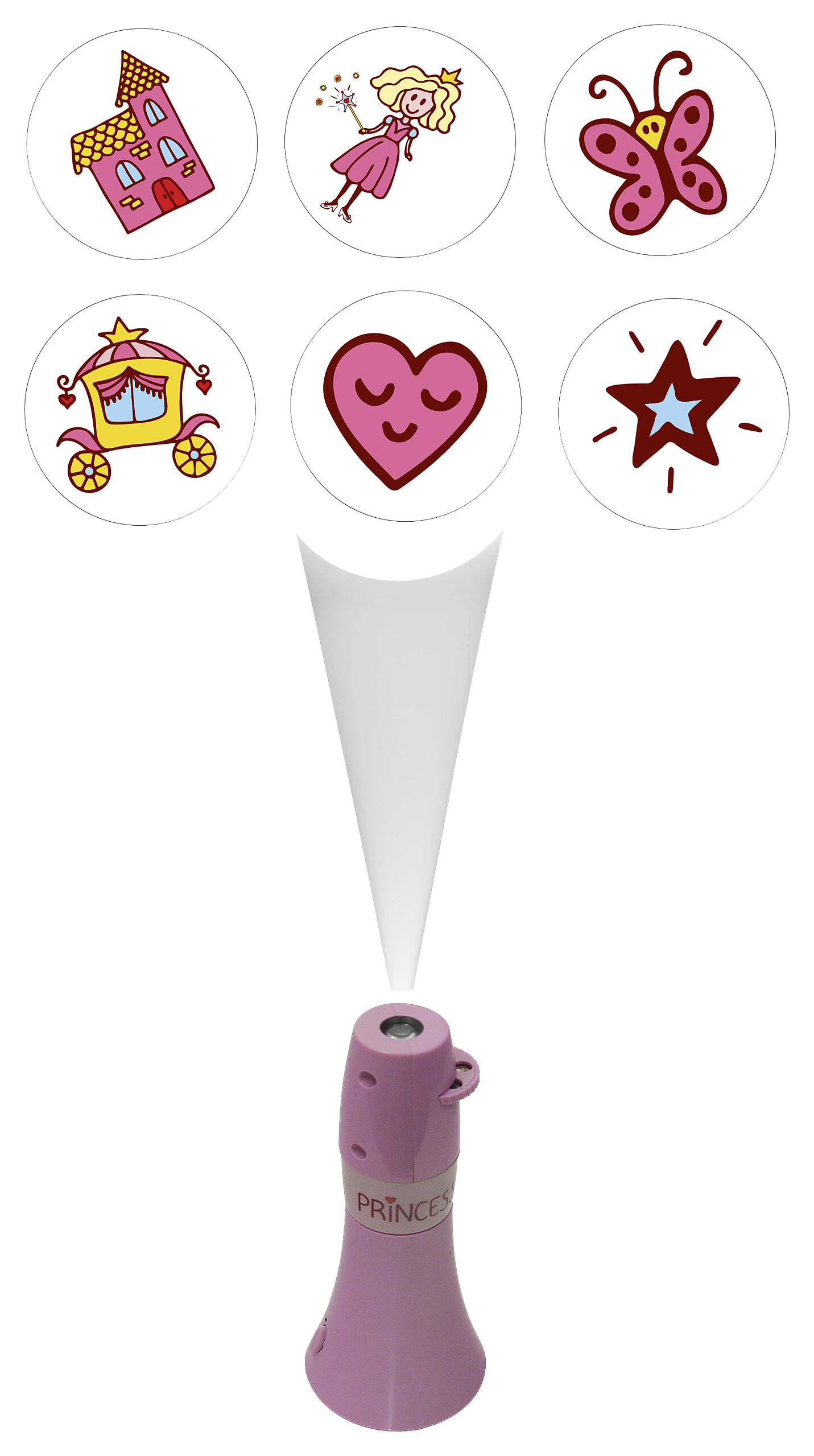 Niermann Taschen-Projektor Prinzessin 6fach 80052 rosa Kunststoff