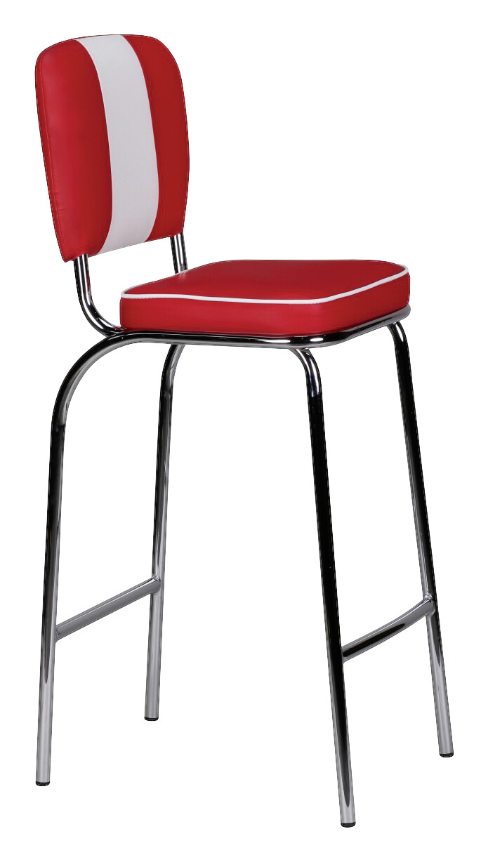 Barhocker rot weiß Kunstleder Stoff B/H/T: ca. 40x110x38 cm