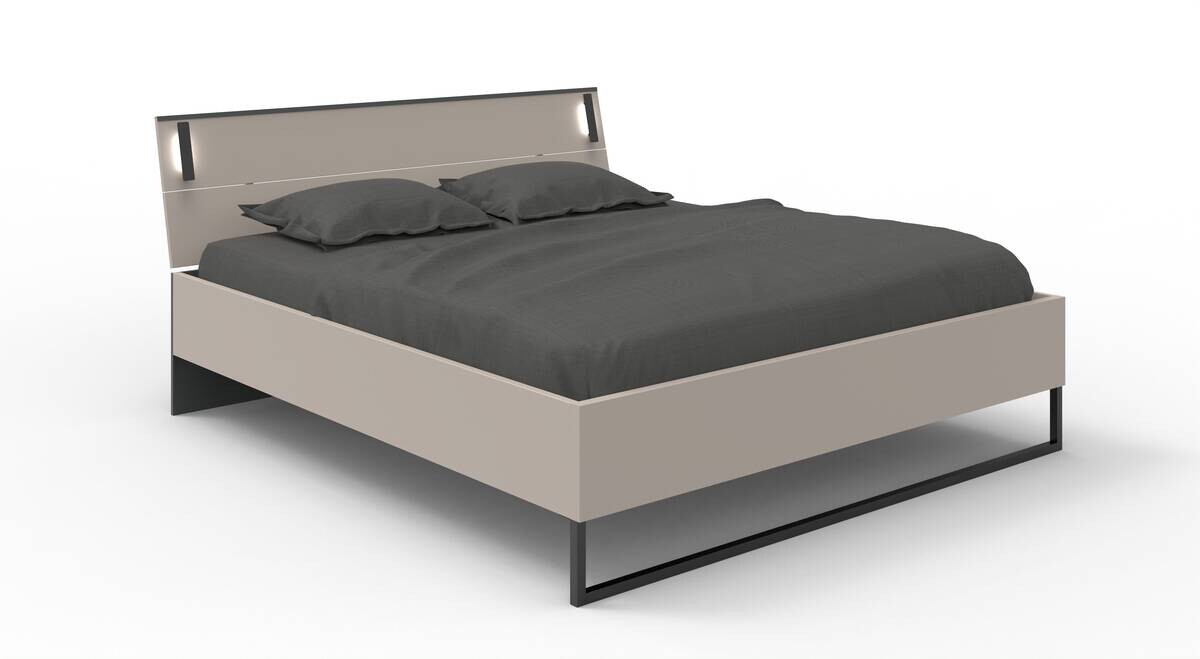 Futonbett Tilburg Graphit Sahara grau B/H/T: ca. 188x93x210 cm Liegefläche B/L: ca. 180x200 cm