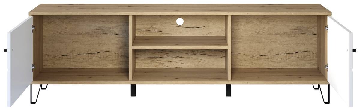 TV-Lowboard Touch Eiche Artisan Nachbildung weiß matt B/H/T: ca. 183x55x40 cm