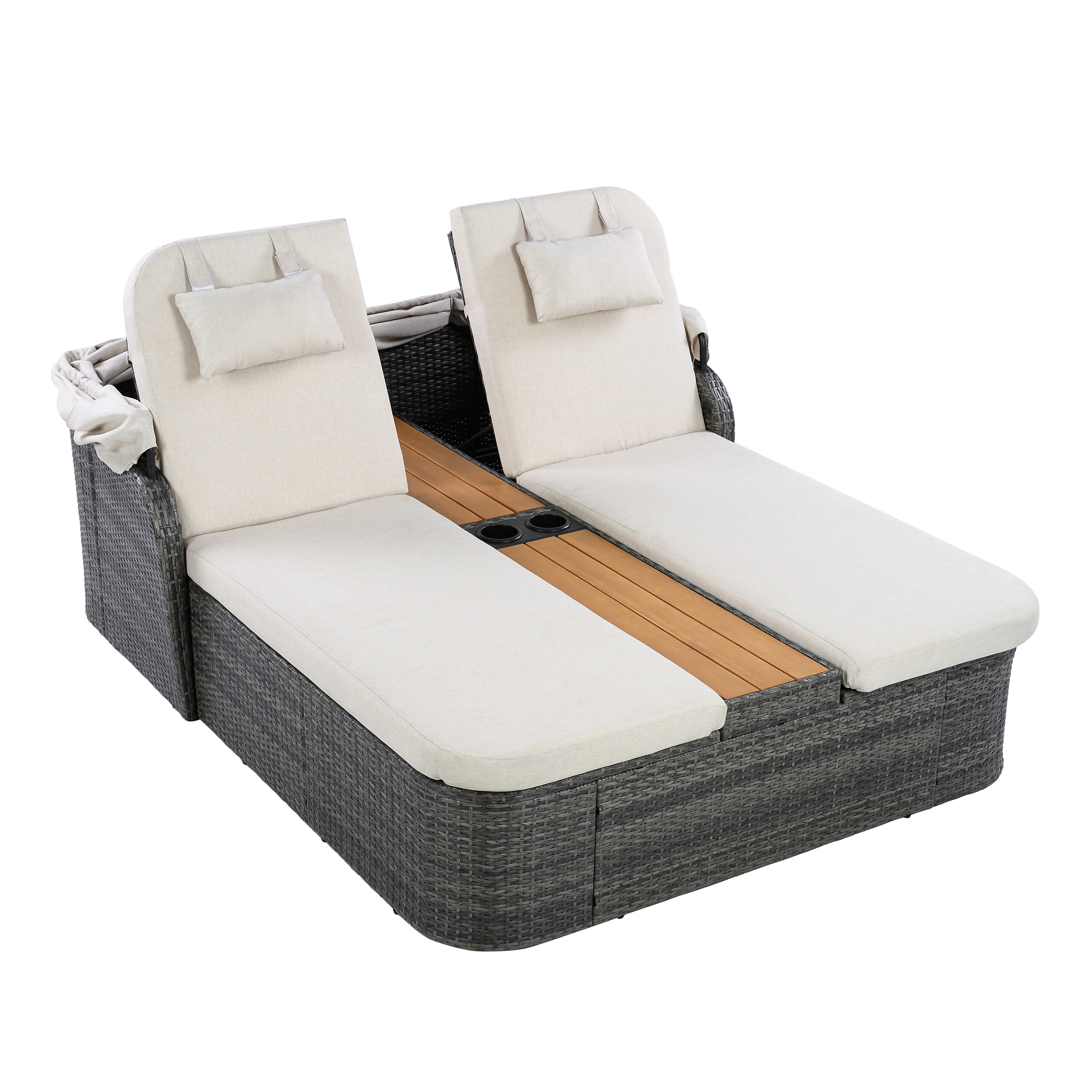 POCOline Gartenliege beige Stahl