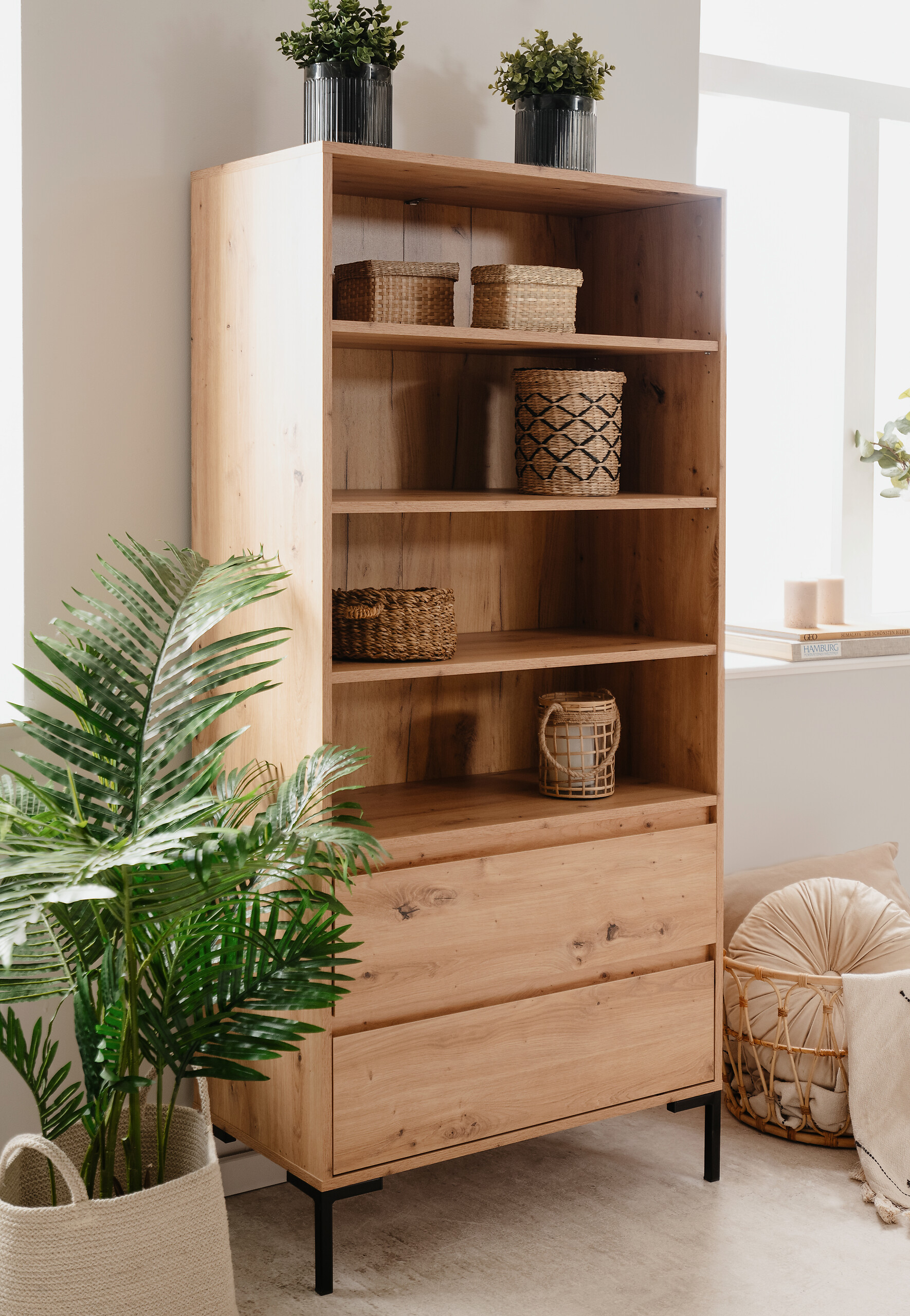 Regal Korsika Eiche Artisan Nachbildung B/H/T: ca. 78x165x40 cm