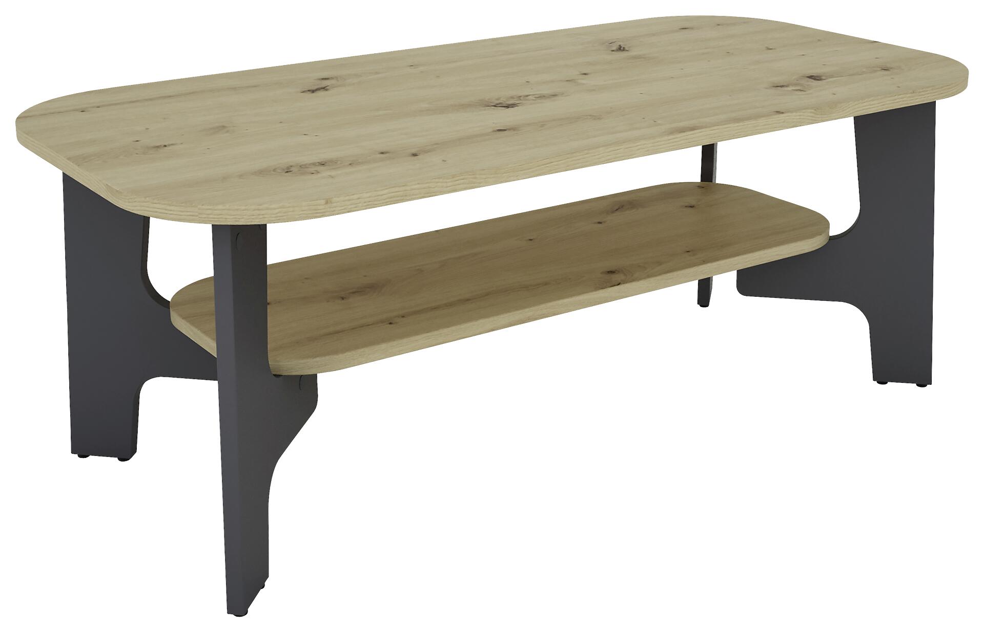 byLIVING Couchtisch JONNY Eiche anthrazit Holzwerkstoff Holzwerkstoff B/H/T: ca. 110x42,5x55 cm