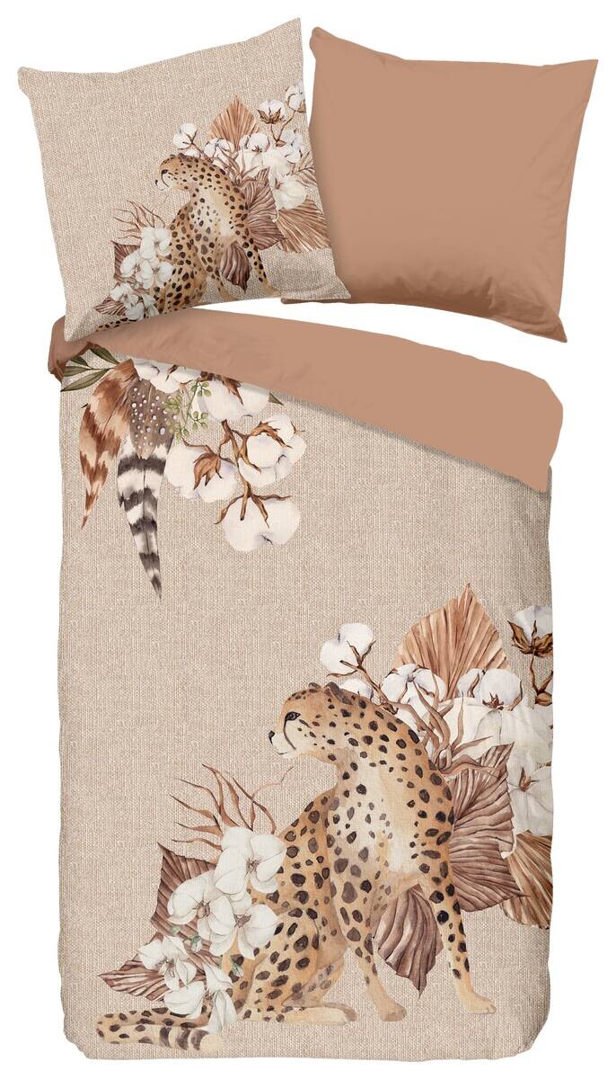 Baumwoll Bettwäsche Chevy Flanell sand Baumwolle B/L: ca. 155x220 cm