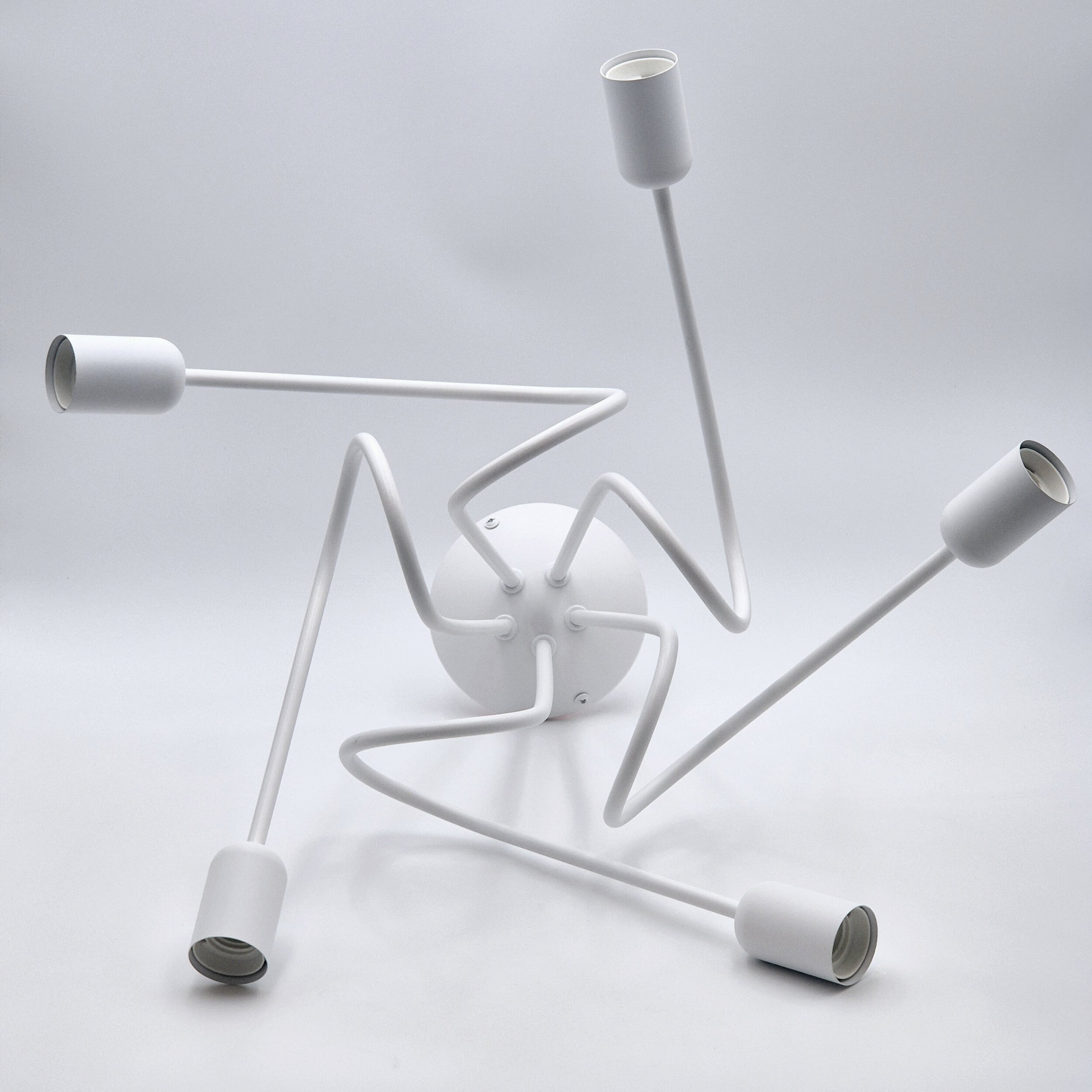 Lamkur Kronleuchter weiß Stahl B/H/L: ca. 39x54x54 cm E27 5 Brennstellen