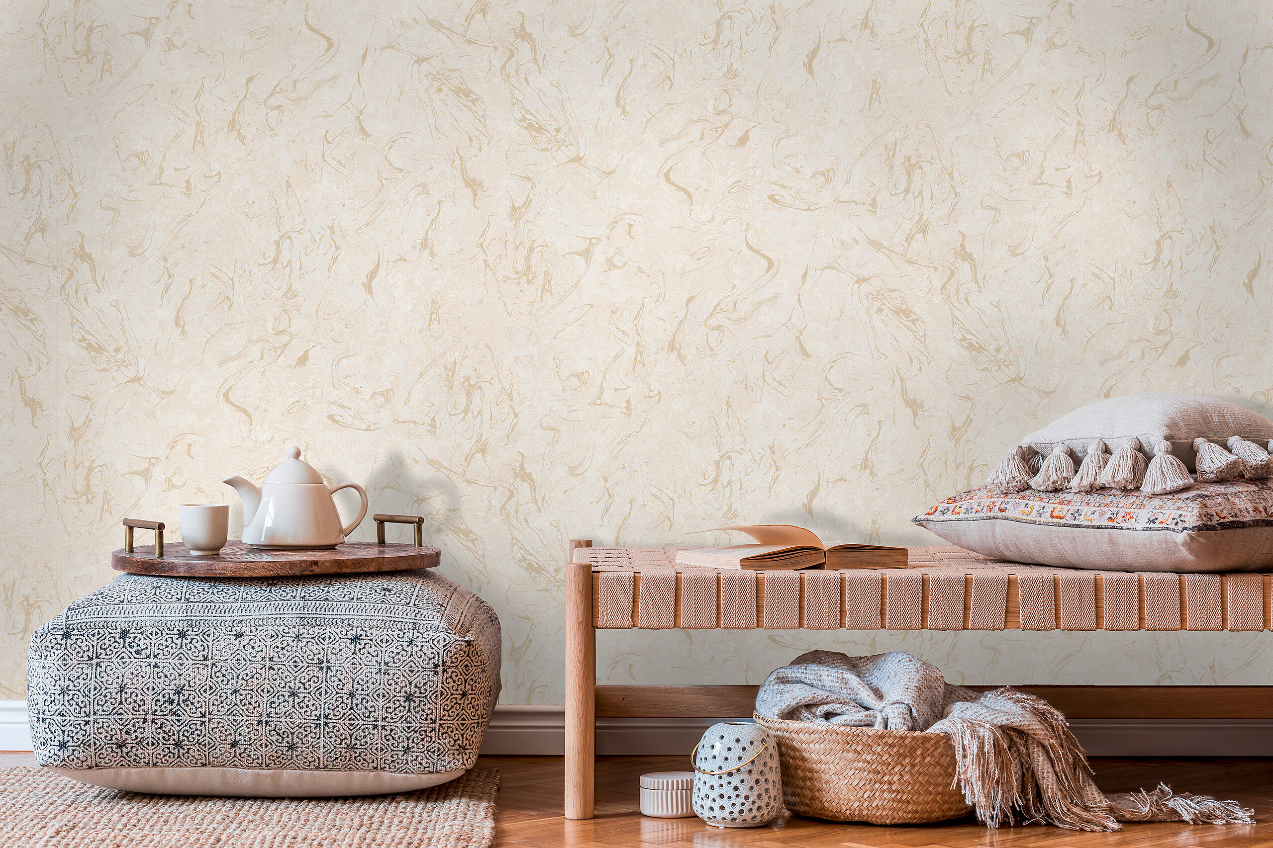 UGEPA Papiertapete beige B/L: ca. 53x1005 cm