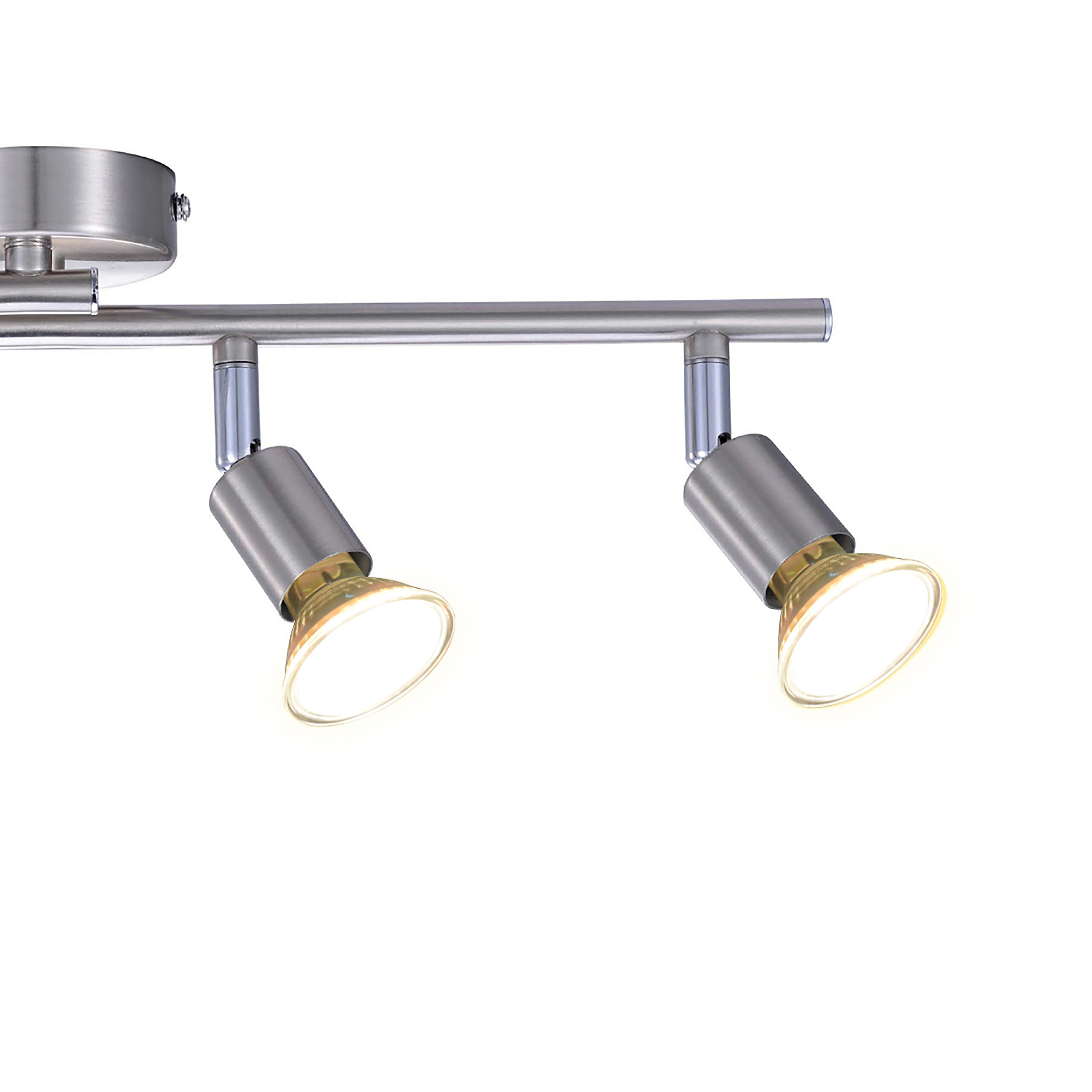 POCOline Spotbalken Boris nickel B/H/L: ca. 50x8x10 cm 4 Brennstellen