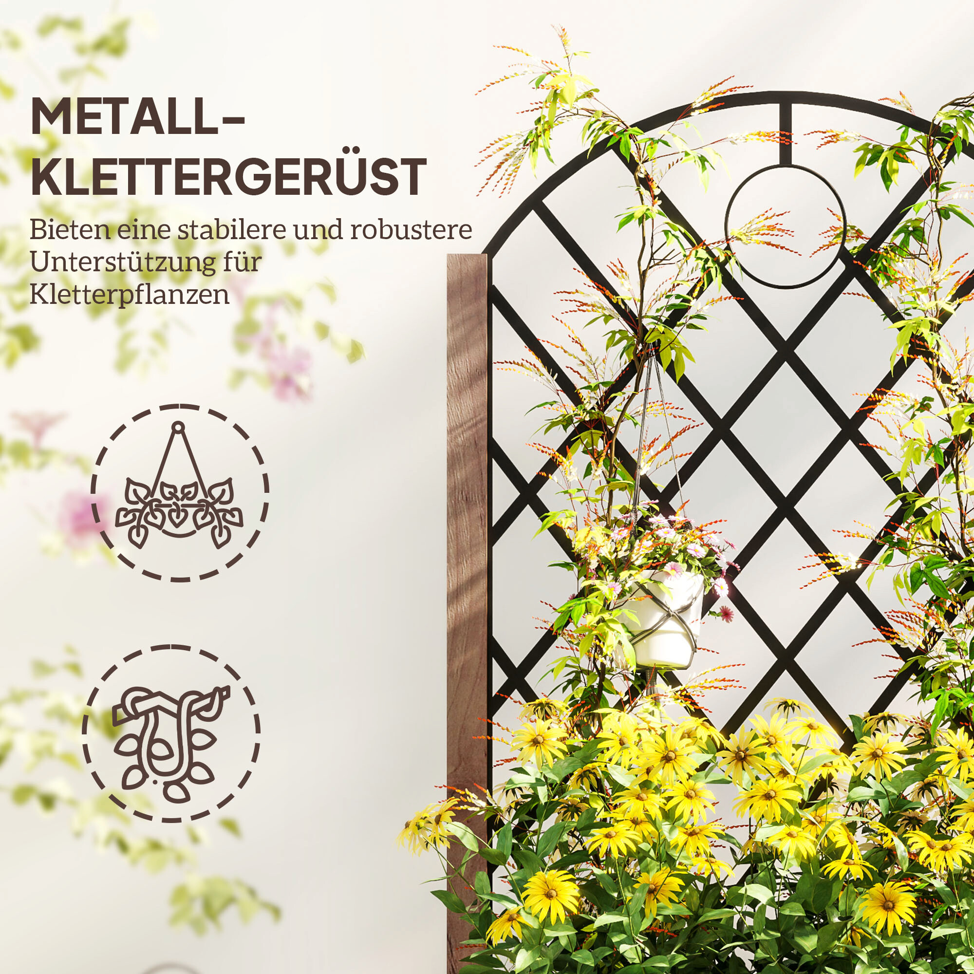 Outsunny Hochbeet 2er Set braun Holz B/H/L: ca. 25x97x52 cm