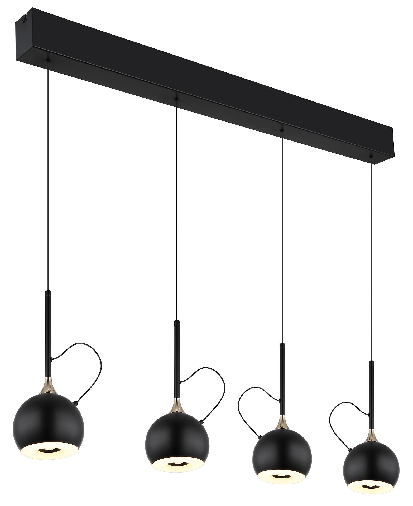 GLOBO Pendelleuchte mattschwarz gold Metall B/H/L: ca. 12x150x93 cm 1.0 Brennstellen