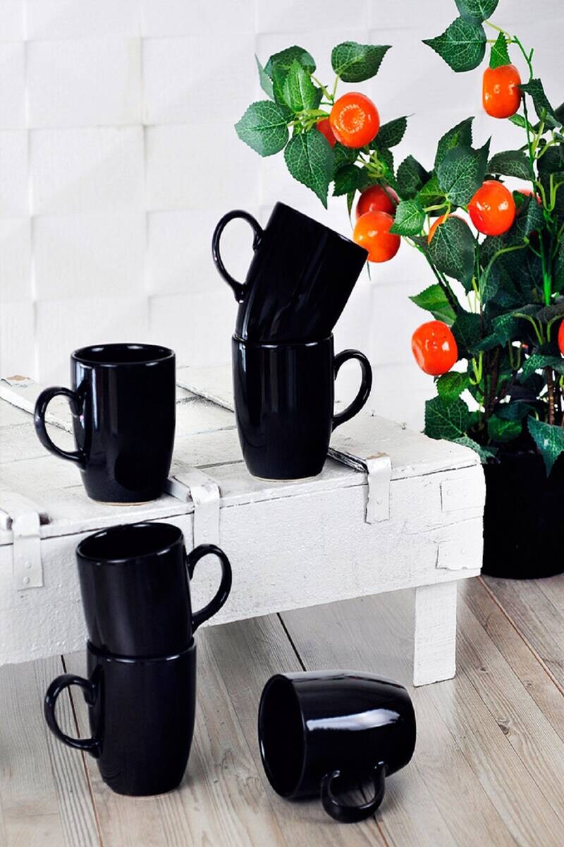 HermiaConcept Kaffeebecher 6-tlg. schwarz Keramik 6 tlg.