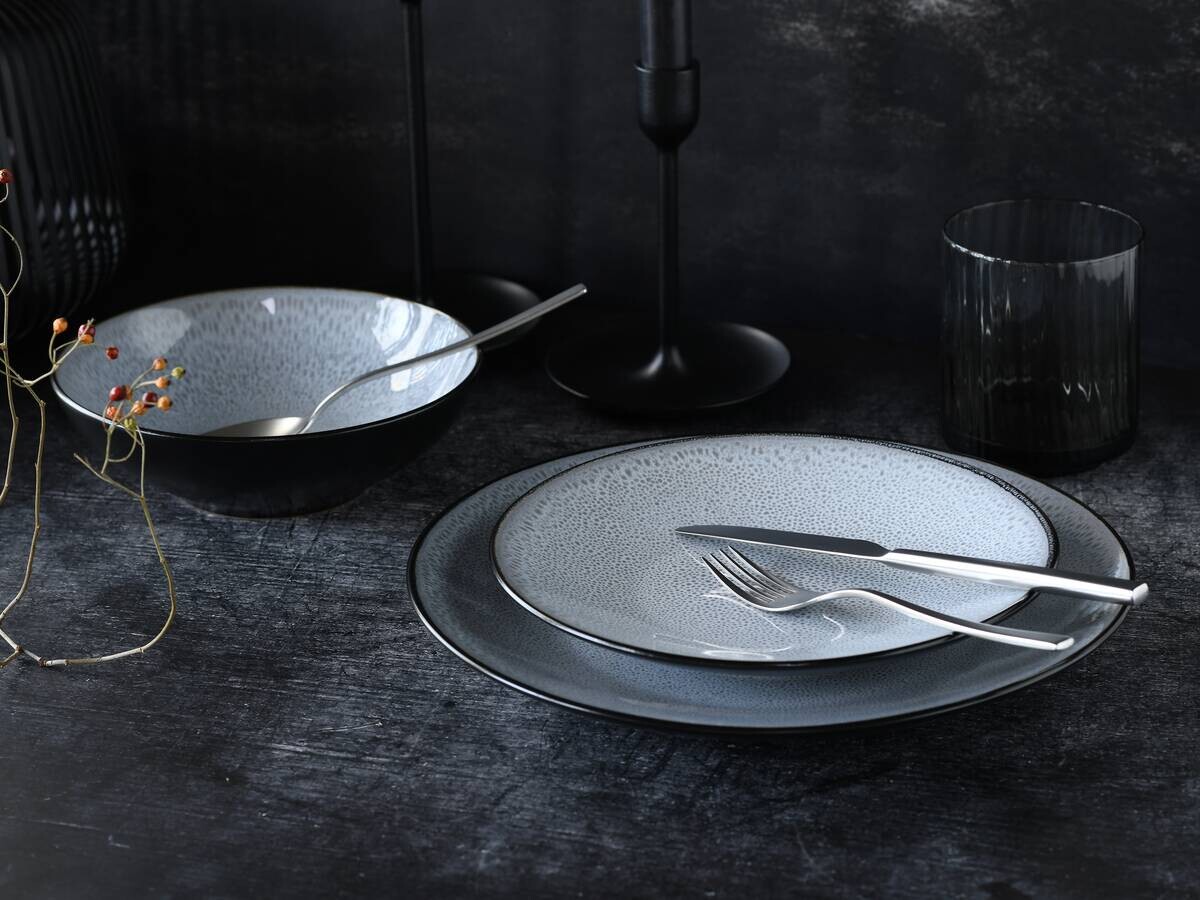 CreaTable Tafelservice Malmö grau Steinzeug 18 tlg.