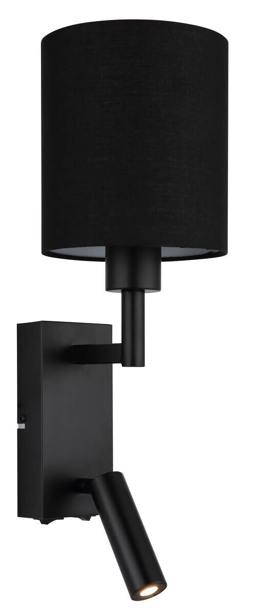 GLOBO Wandleuchte schwarz Metall B/H/L: ca. 17x45,5x15 cm E27 2 Brennstellen