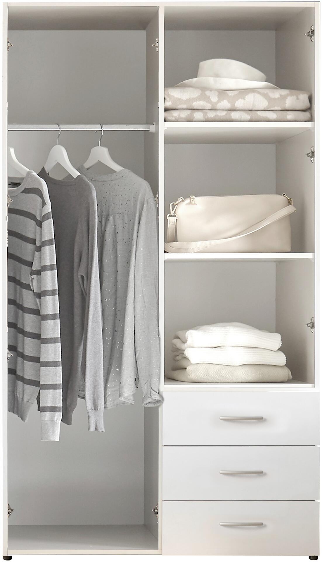 Kleiderschrank Harry weiß B/H/T: ca. 100x177x50 cm