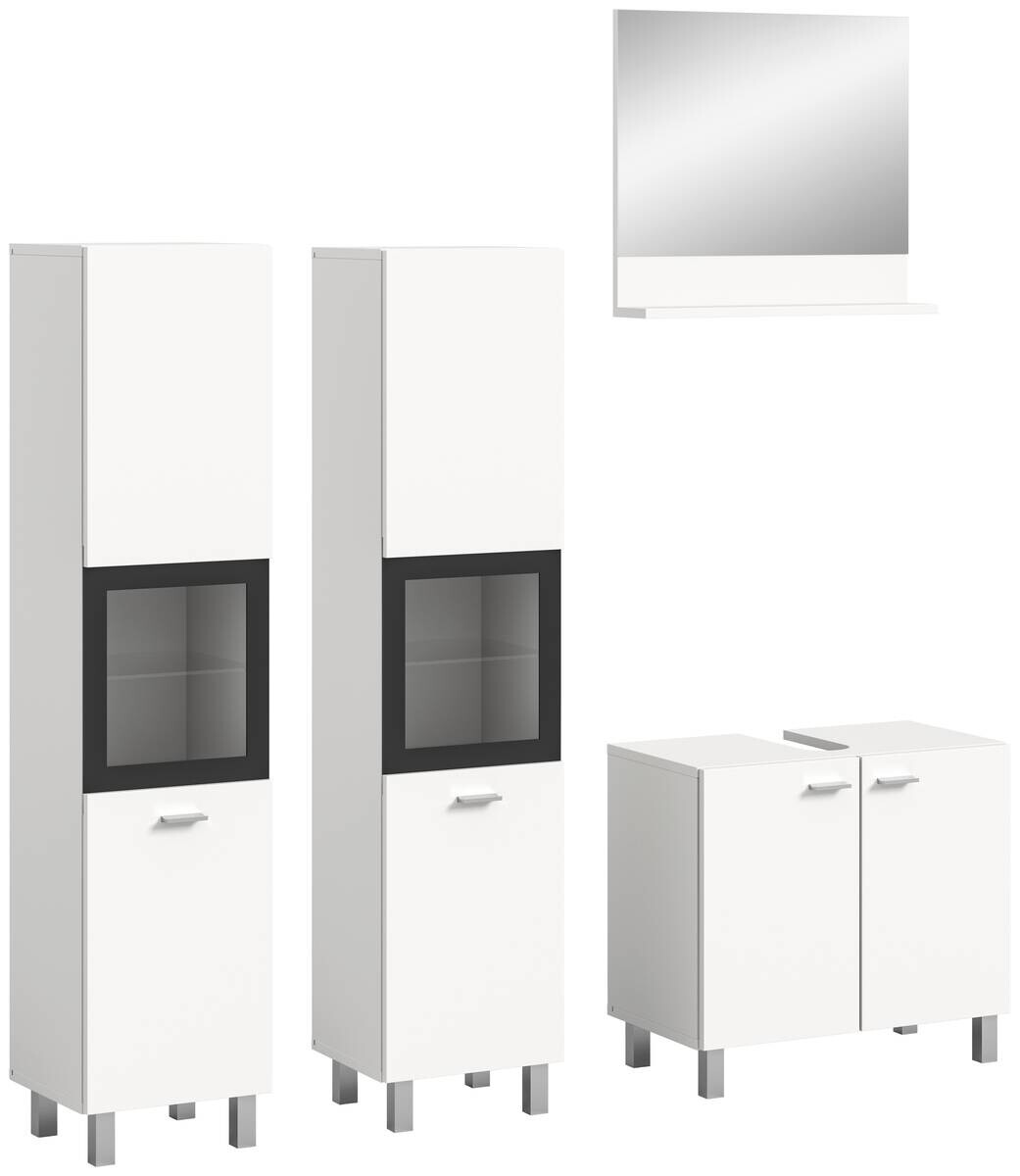 Badezimmer-Set BOSTON weiß schwarz B/H/T: ca. 137x186x33 cm Badezimmer-Set BOSTON weiß schwarz B/H/T: ca. 137x186x33 cm