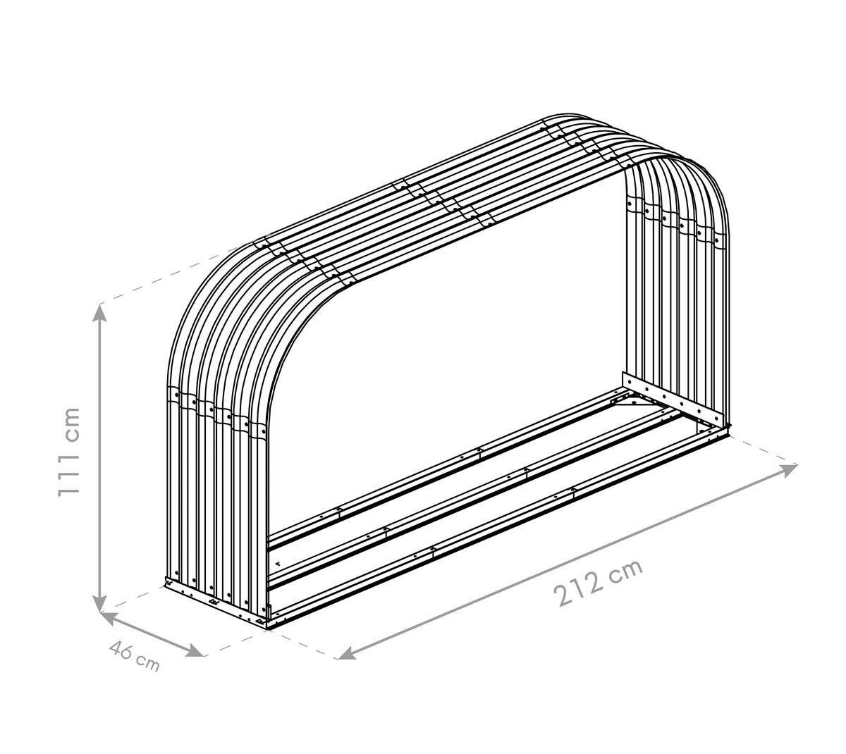 Westmann Kaminholzregal anthrazit B/H/L: ca. 46x111x212 cm