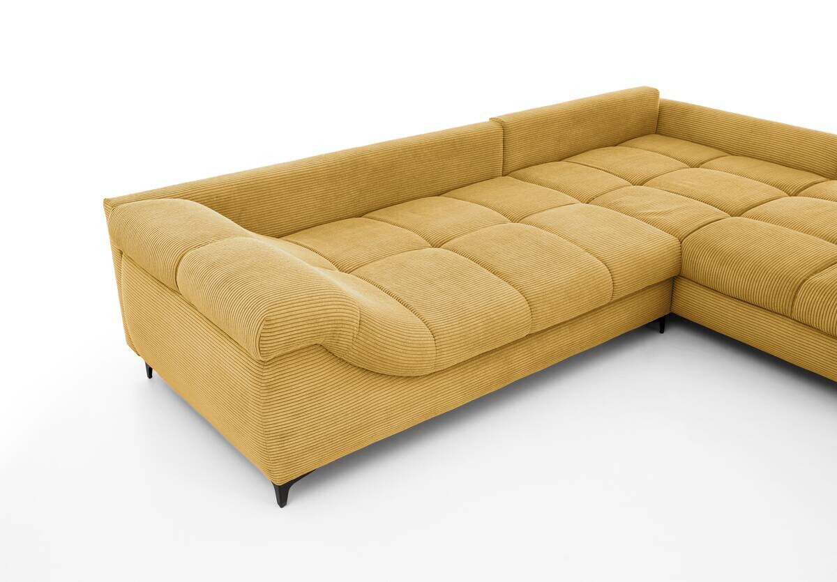 Ecksofa curry Microfaser B/H/T: ca. 332x96x227 cm