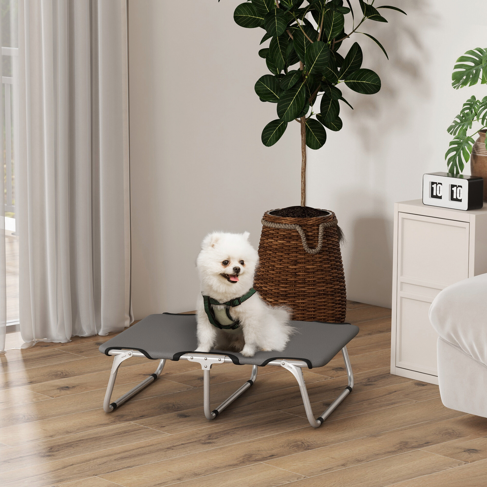 PawHut Hundebett grau Polyester-Mischgewebe B/H/L: ca. 58x20x71 cm