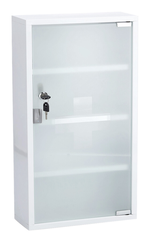 Medizinschrank weiß Metall B/H/L: ca. 12x60x30 cm