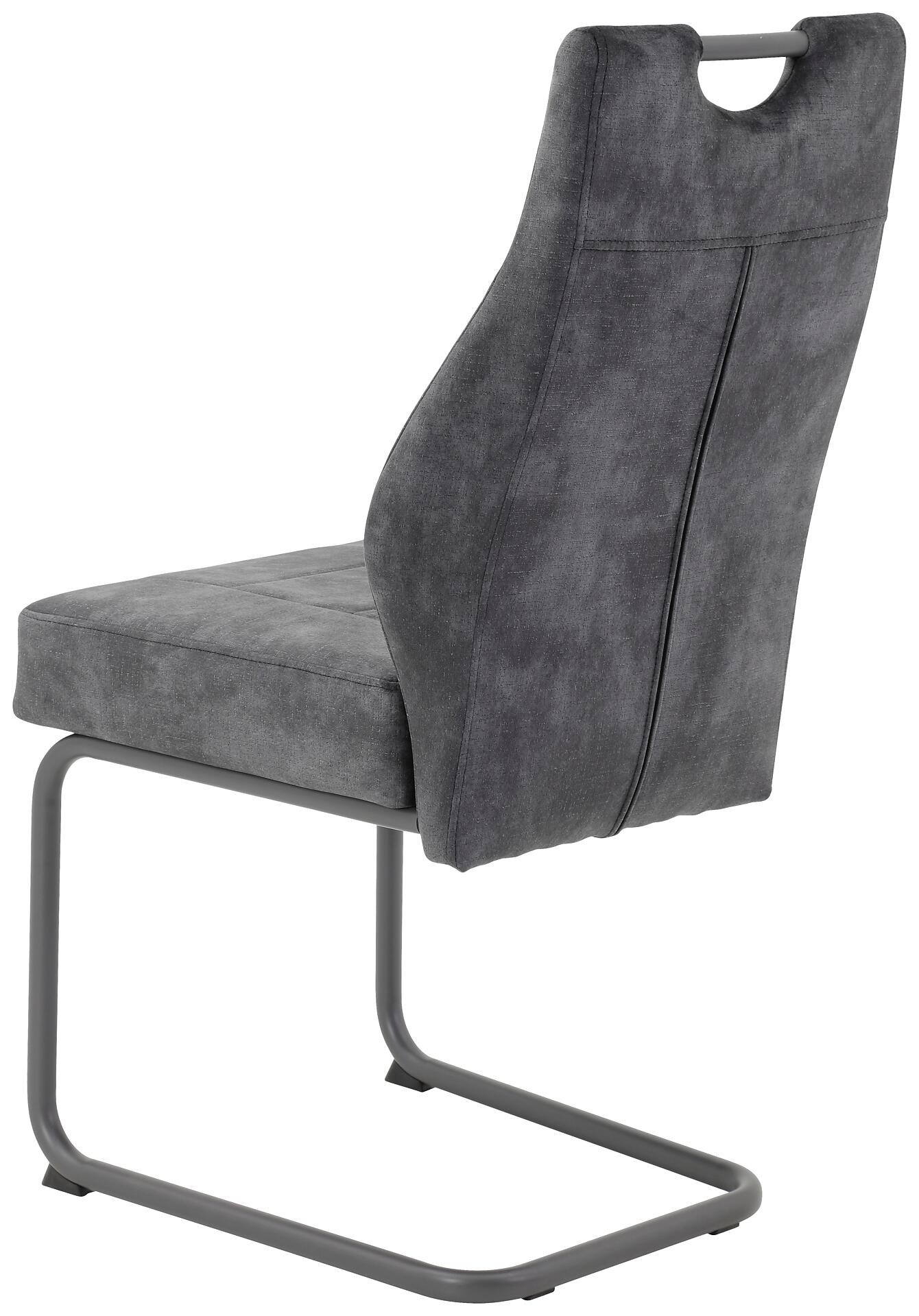 Schwingstuhl Linda 2er Set anthrazit Vintage Microfaser B/H/T: ca. 47x99x61 cm