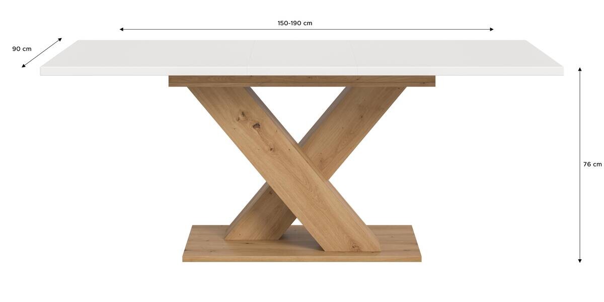 Esstisch MOTION weiß Artisan Nachbildung B/H/T: ca. 150x76x90 cm