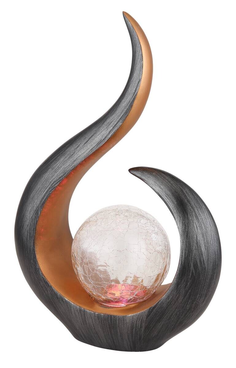 LED-Solarleuchte klar schwarz Glas Kunststoff B/H/T: ca. 10x33,5x22,5 cm