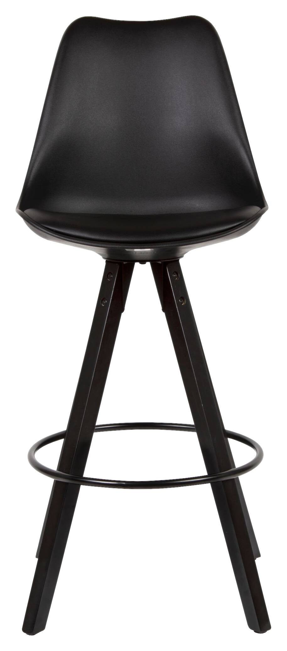 Barhocker 2er-Set schwarz Kunstleder B/H/T: ca. 44x113x39 cm