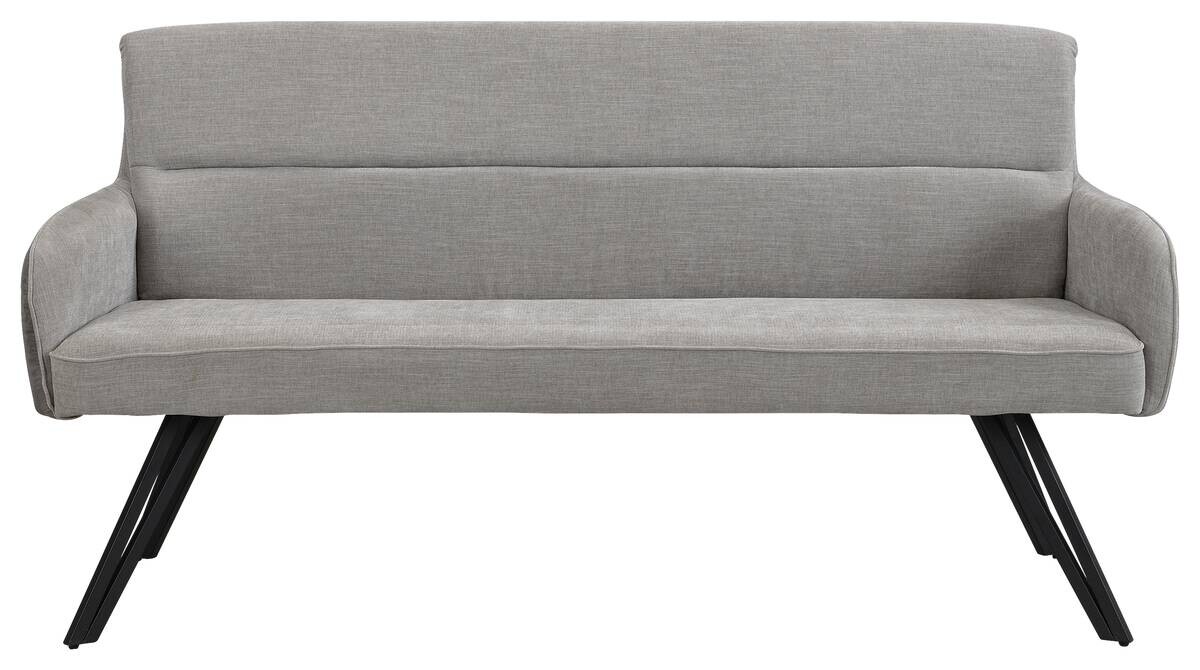 Sitzbank TINO schwarz grau Metall Microfaser B/H/T: ca. 160x94x67 cm