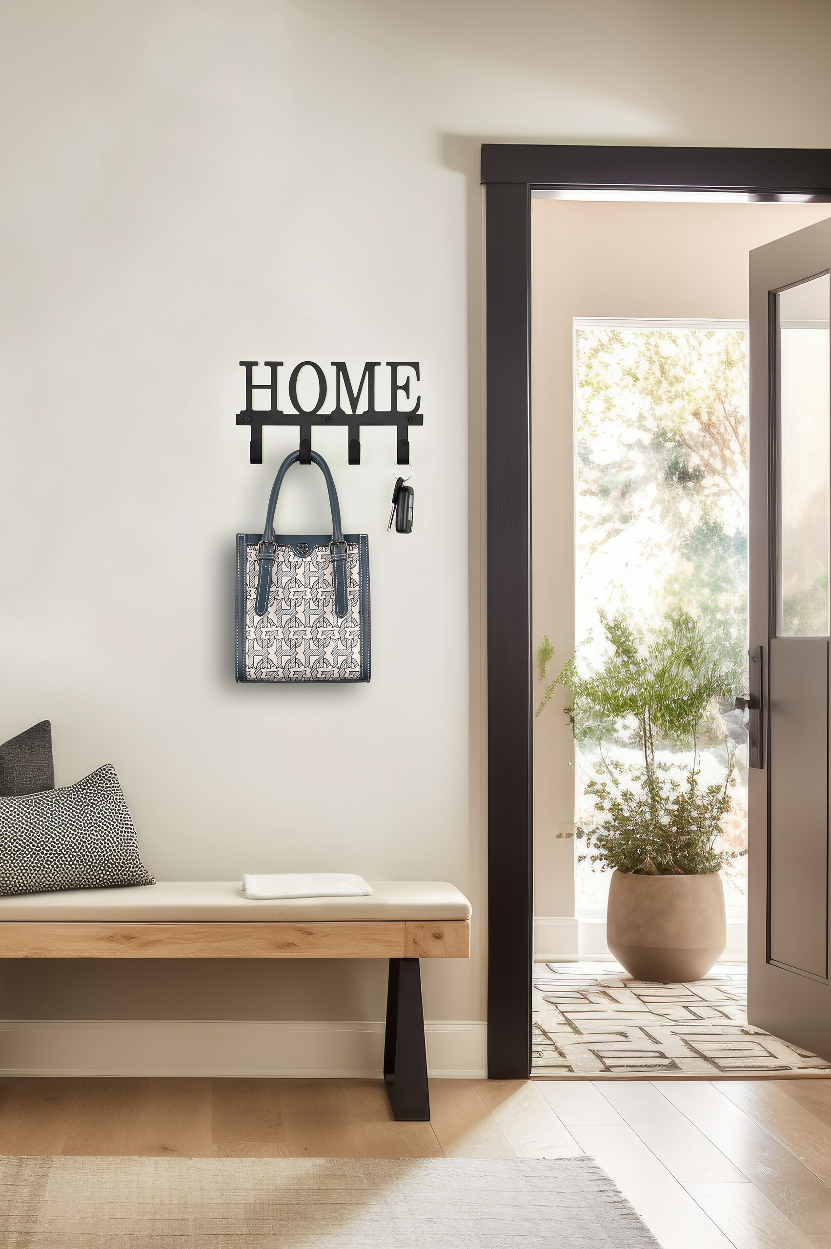 Garderobenleiste Nicole schwarz Metall B/H/T: ca. 25x13x5 cm Garderobenleiste Nicole schwarz Metall B/H/T: ca. 25x13x5 cm