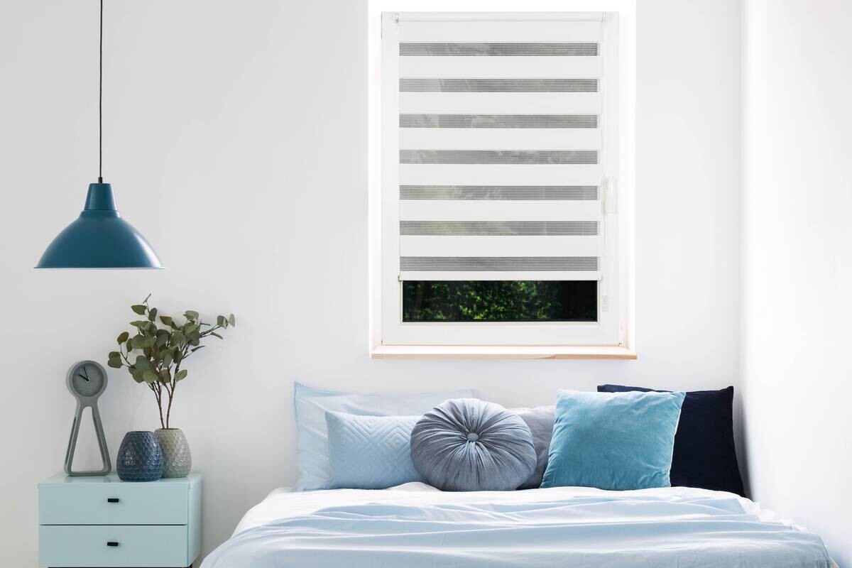 Doppelrollo Just weiß B/L: ca. 140x160 cm