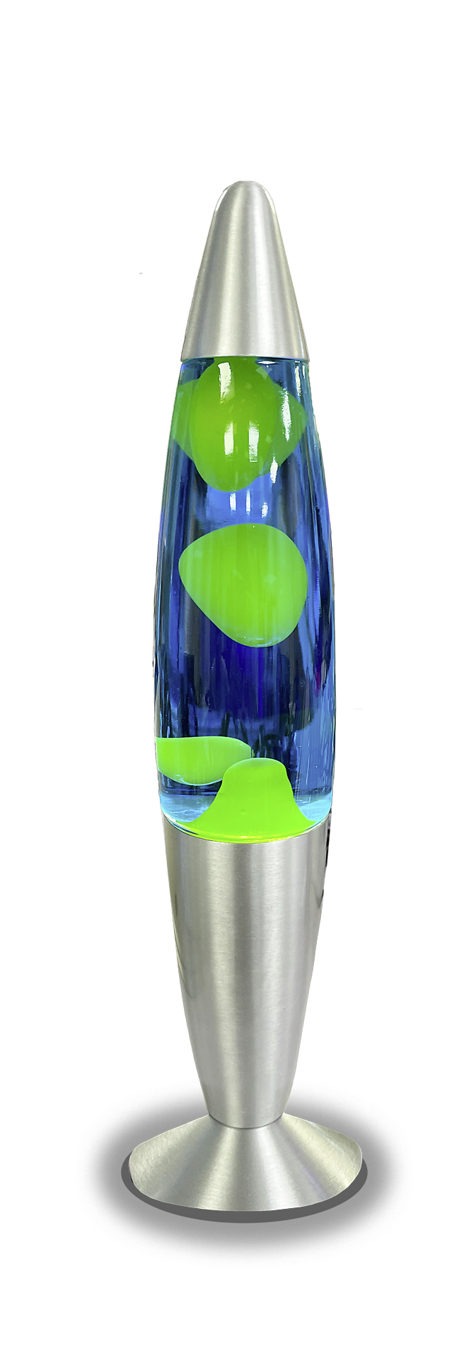 HWH LED-Lavalampe blau gelb Glas Aluminium H/D: ca. 34x62 cm