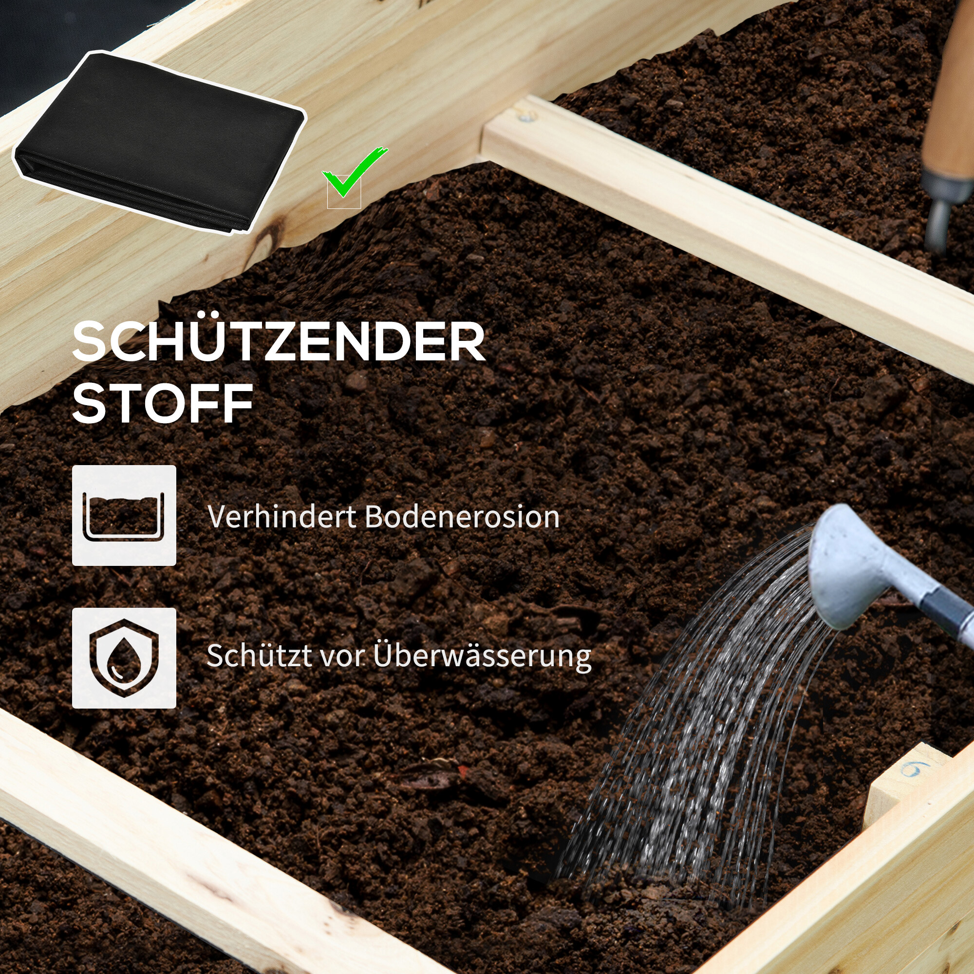 Outsunny Hochbeet natur Holz B/H/L: ca. 100x54x117 cm