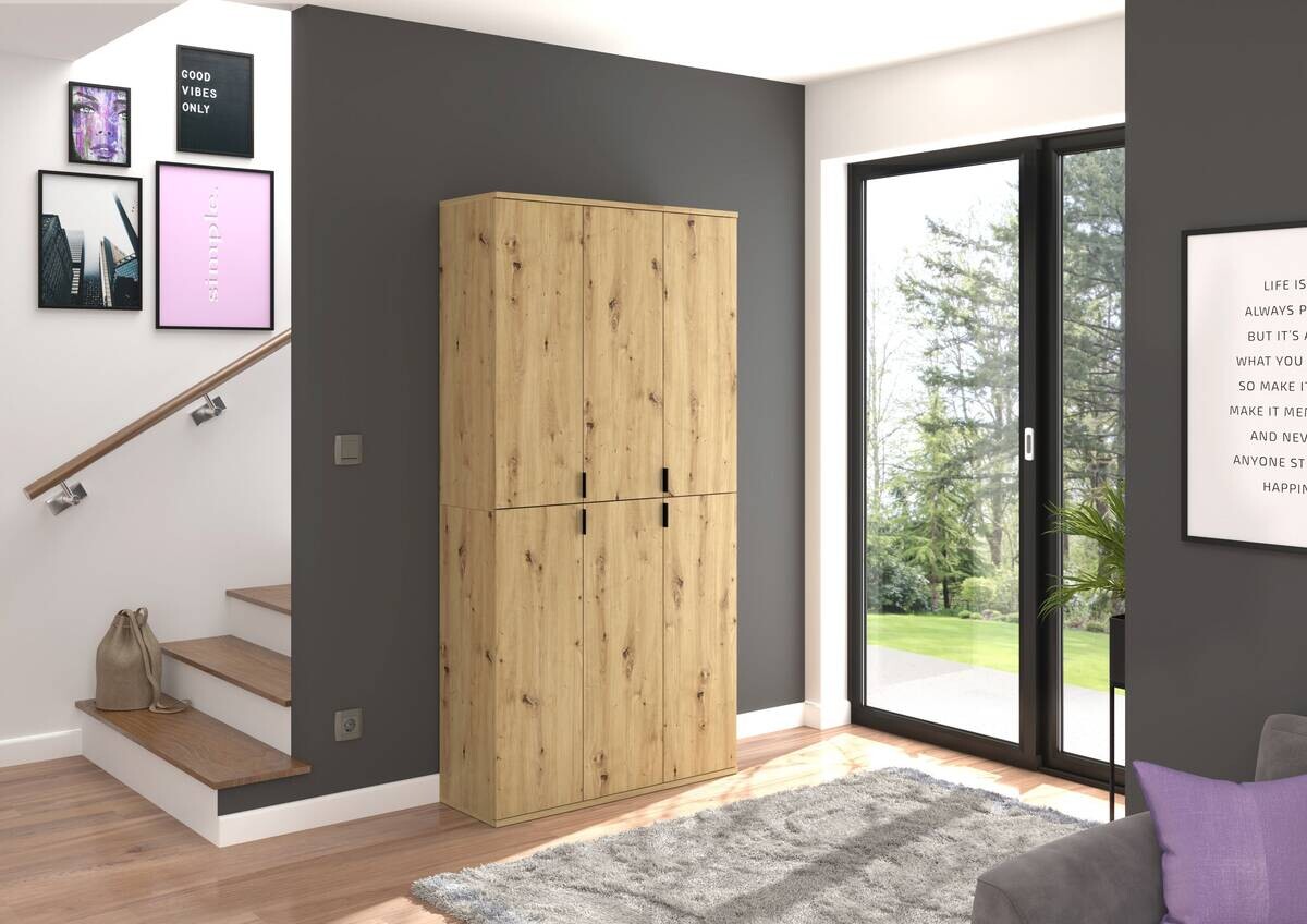 Garderobe PROJEKT Eiche Artisan Nachbildung B/H/T: ca. 91x193x34 cm Garderobe PROJEKT Eiche Artisan Nachbildung B/H/T: ca. 91x193x34 cm