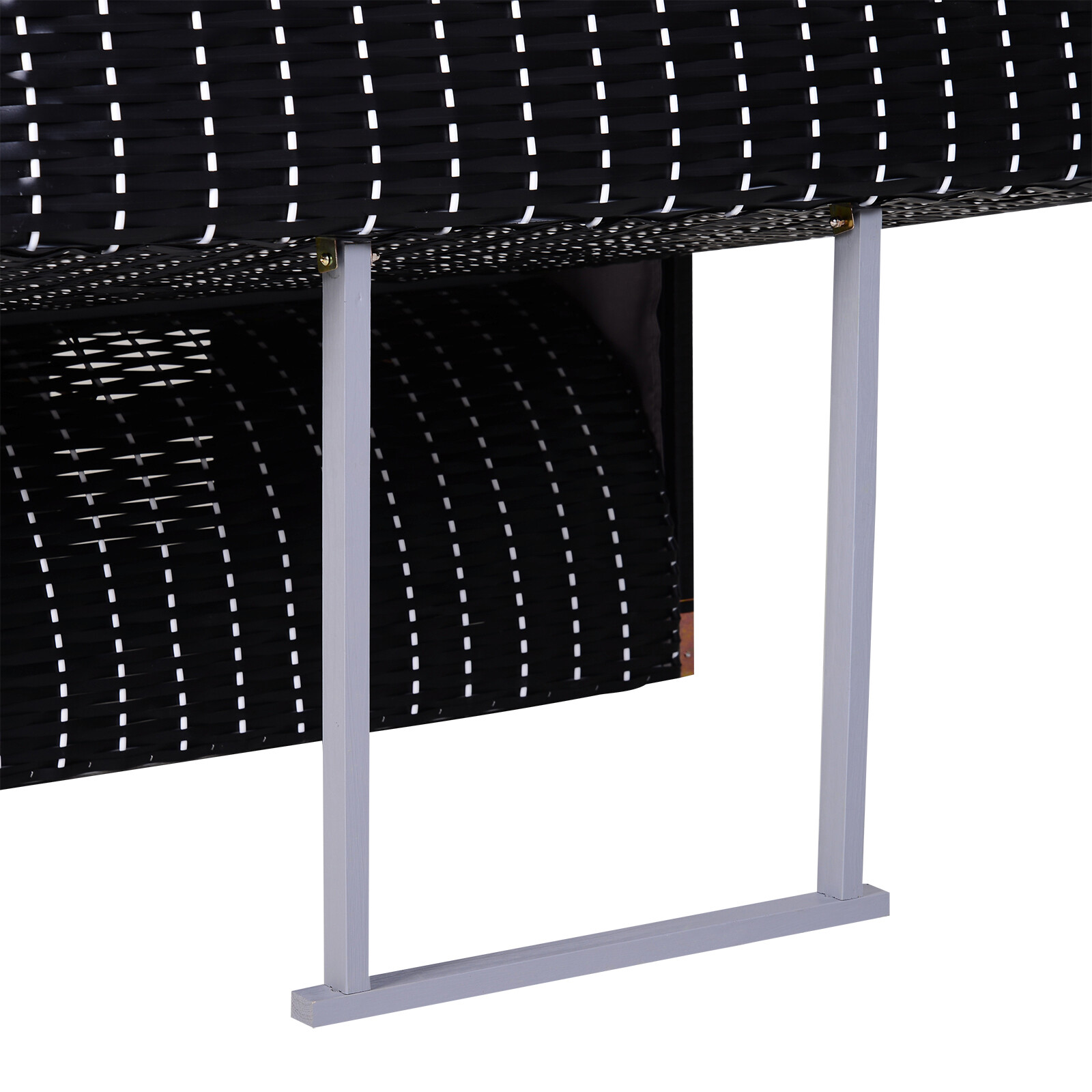 Outsunny Strandkorb grau Metall B/H/T: ca. 118x150x79 cm