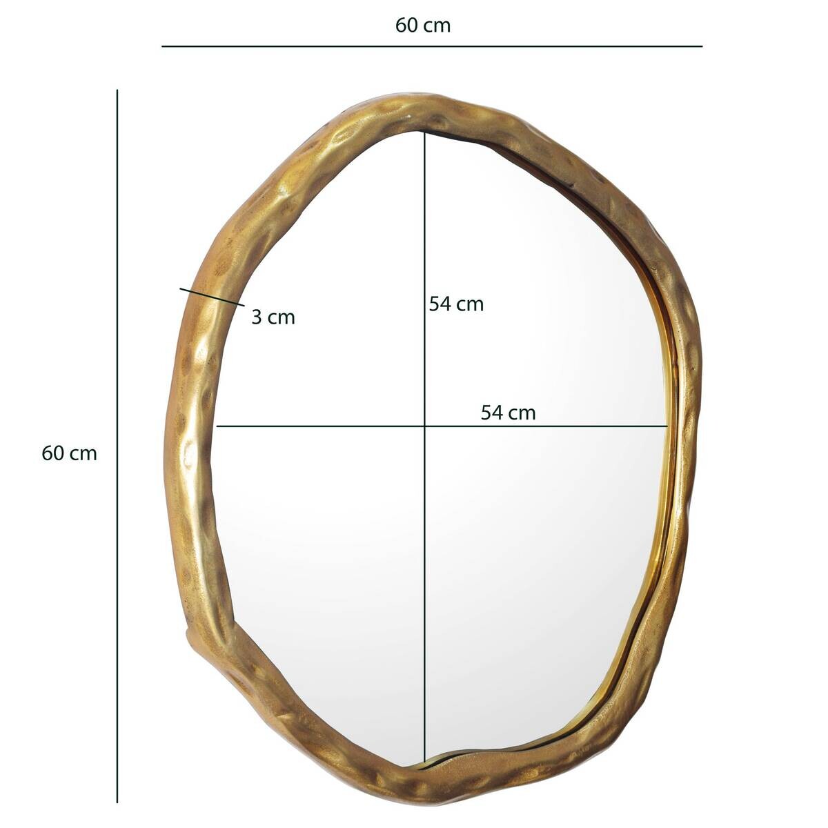 Wohnling Wandspiegel gold Metall T/D: ca. 3x60 cm