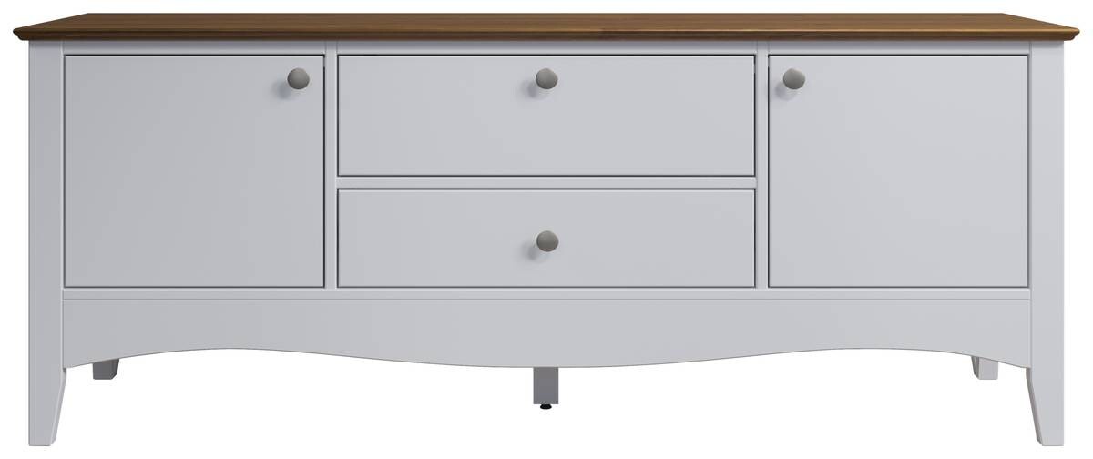 TV-Lowboard Lissabon weiß lackiert café braun lackiert B/H/T: ca. 140x58x42 cm