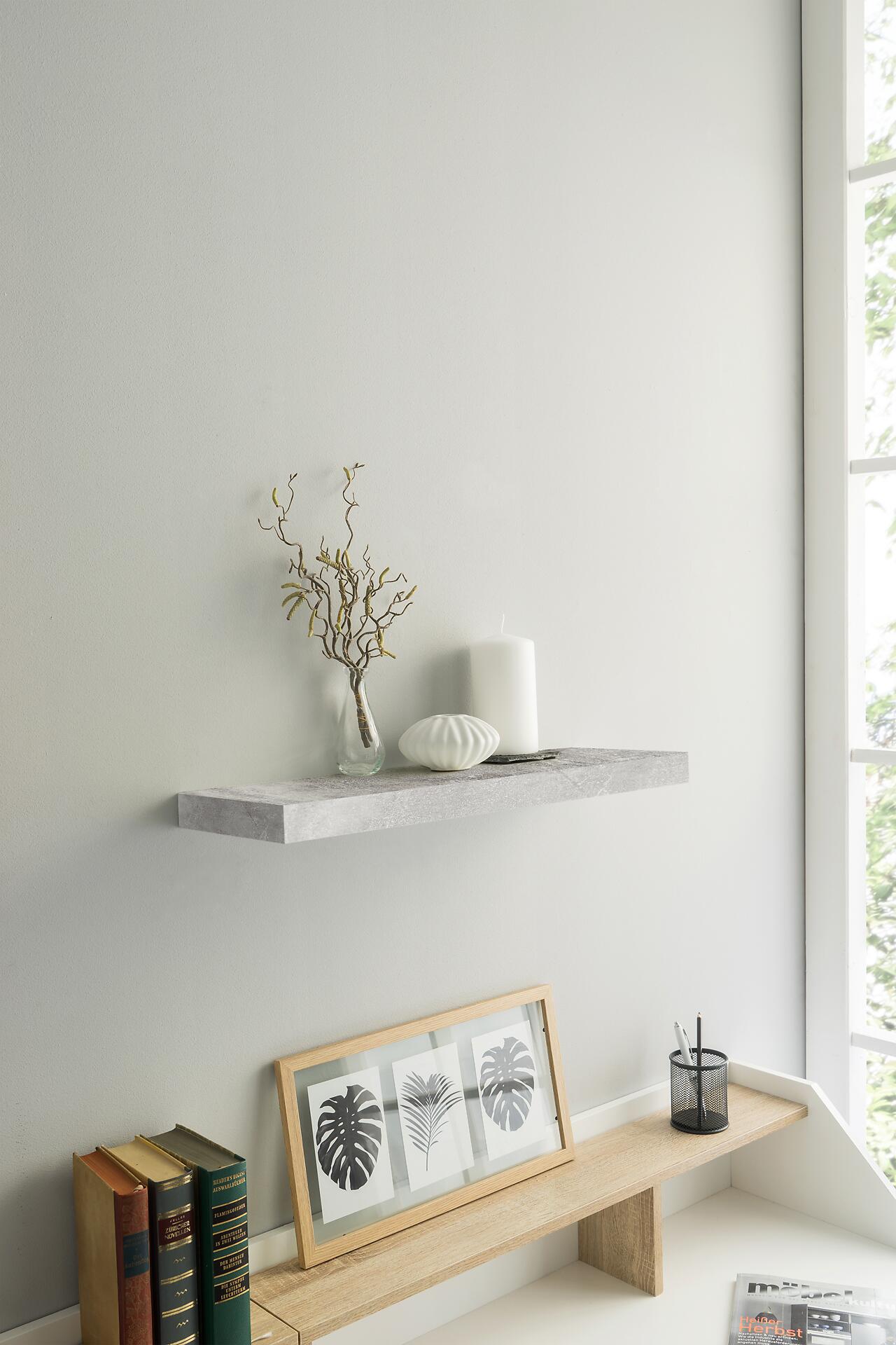 Wandboard Shelvy 60 Beton Optik B/H/T: ca. 60x4x24 cm