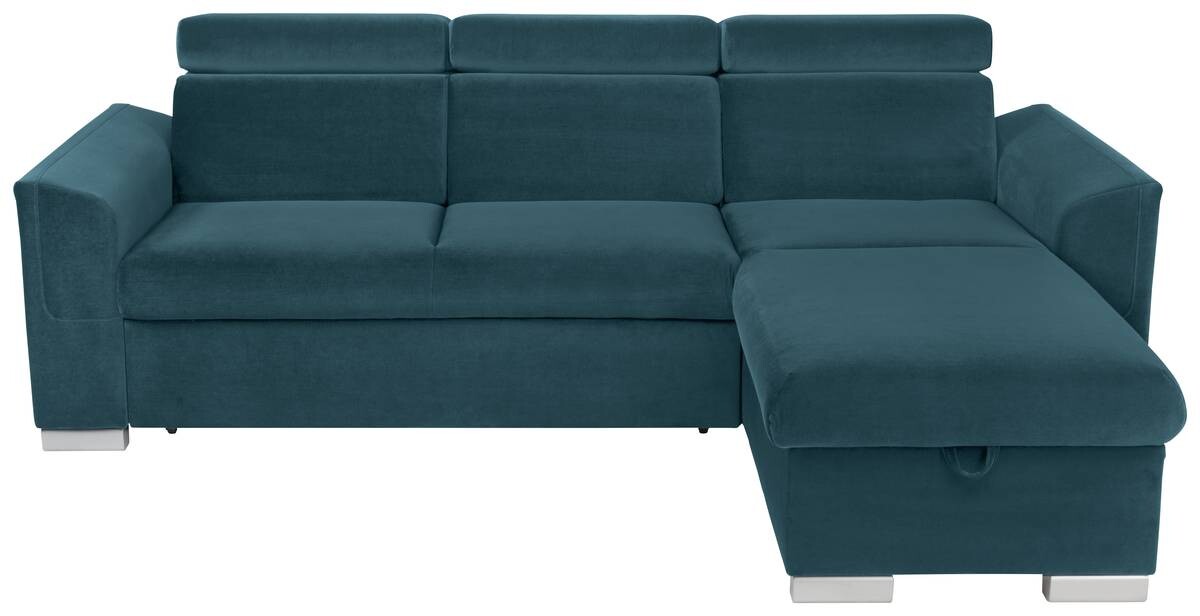 Ecksofa mit Bettfunktion und Bettkasten petrol Microfaser B/H/T: ca. 243x85x186 cm Ecksofa mit Bettfunktion und Bettkasten petrol Microfaser B/H/T: ca. 243x85x186 cm