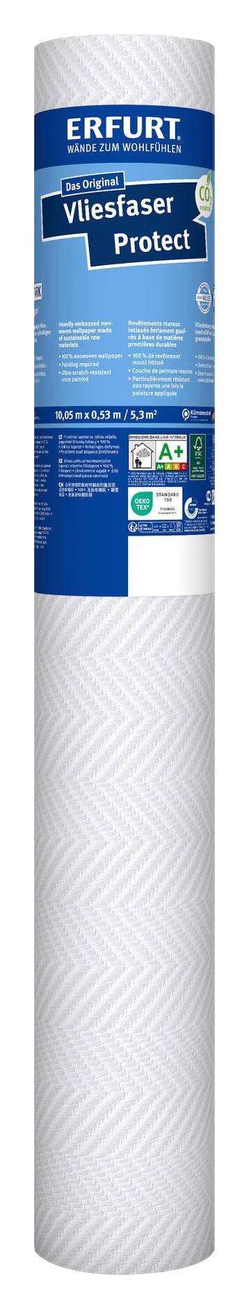 Erfurt Vliestapete Protect 207 weiß B/L: ca. 53x1005 cm