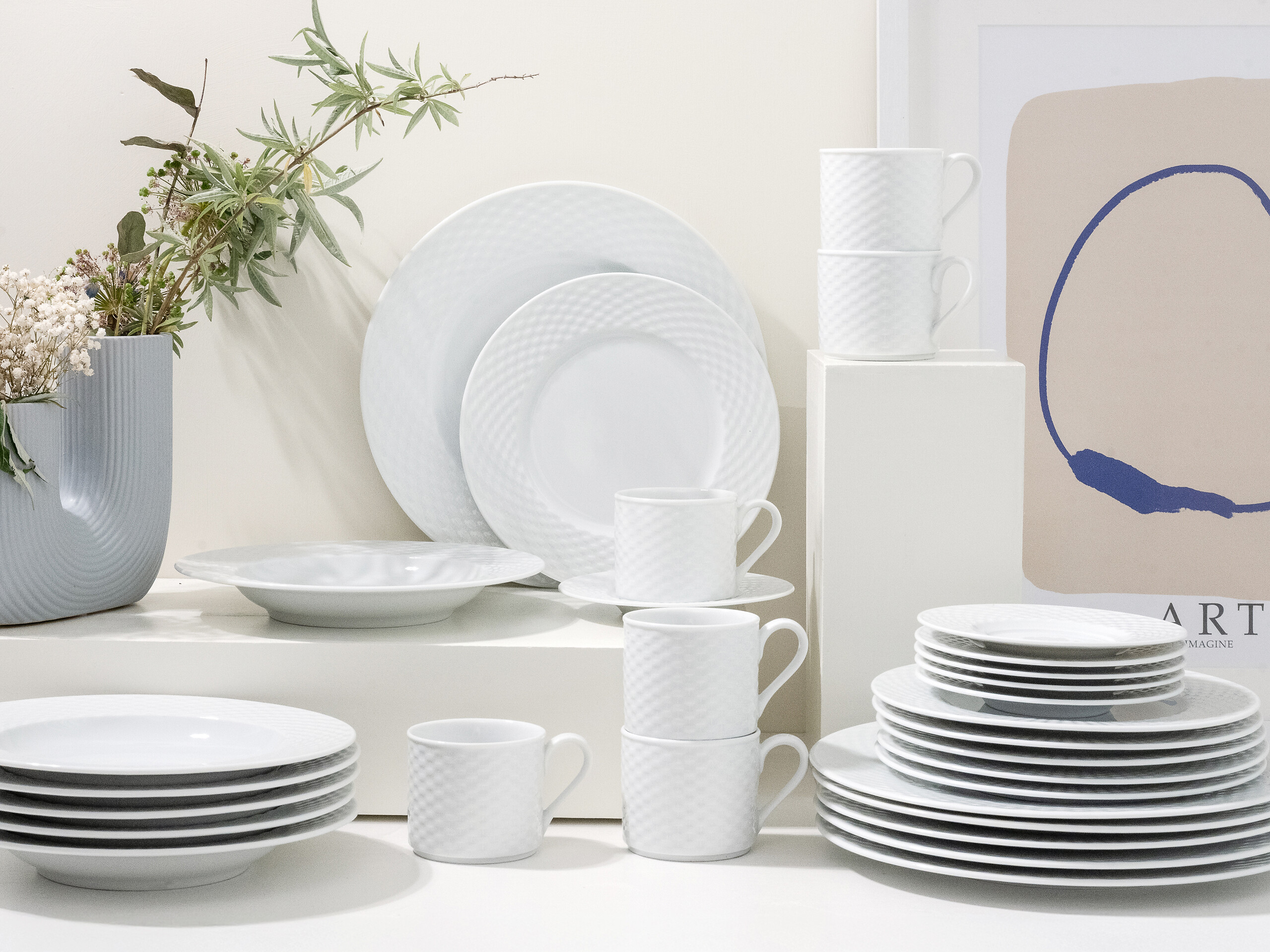 CreaTable Kombiservice Polo weiß Porzellan 30 tlg.