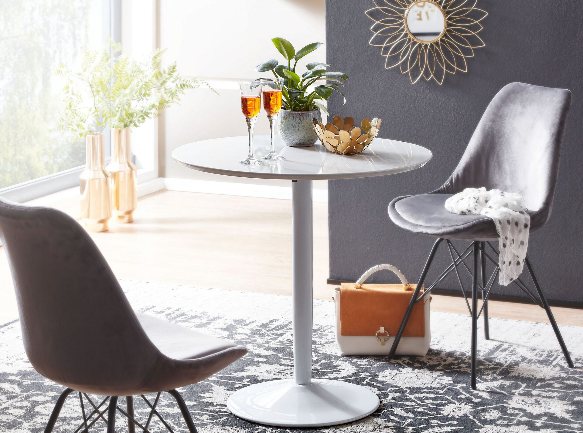 Esstisch weiß lackiert weiß lackiert lackiert B/H/T: ca. 75x74x75 cm