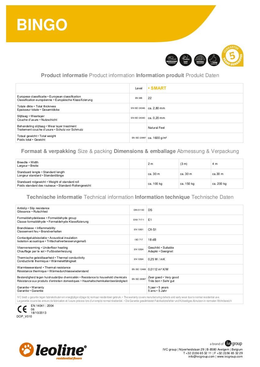 Vinylboden Bingo grau Eiche B: ca. 300 cm pro m²