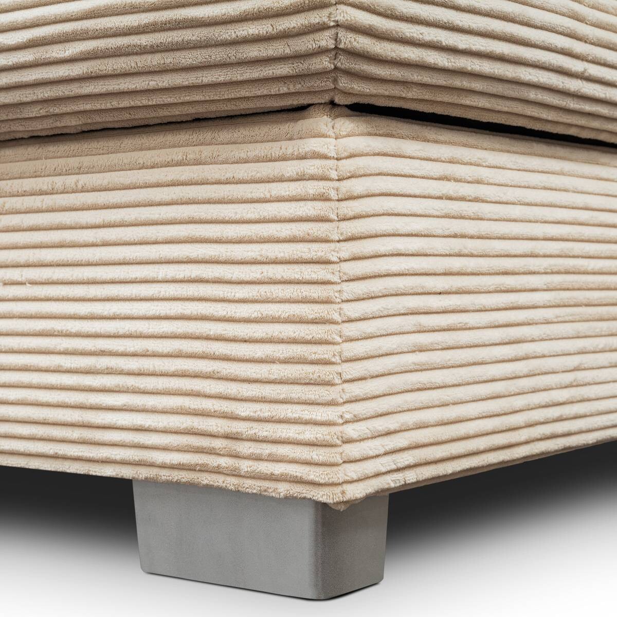 Ecksofa mit Bettfunktion und Bettkasten creme Microfaser B/T: ca. 216x260 cm