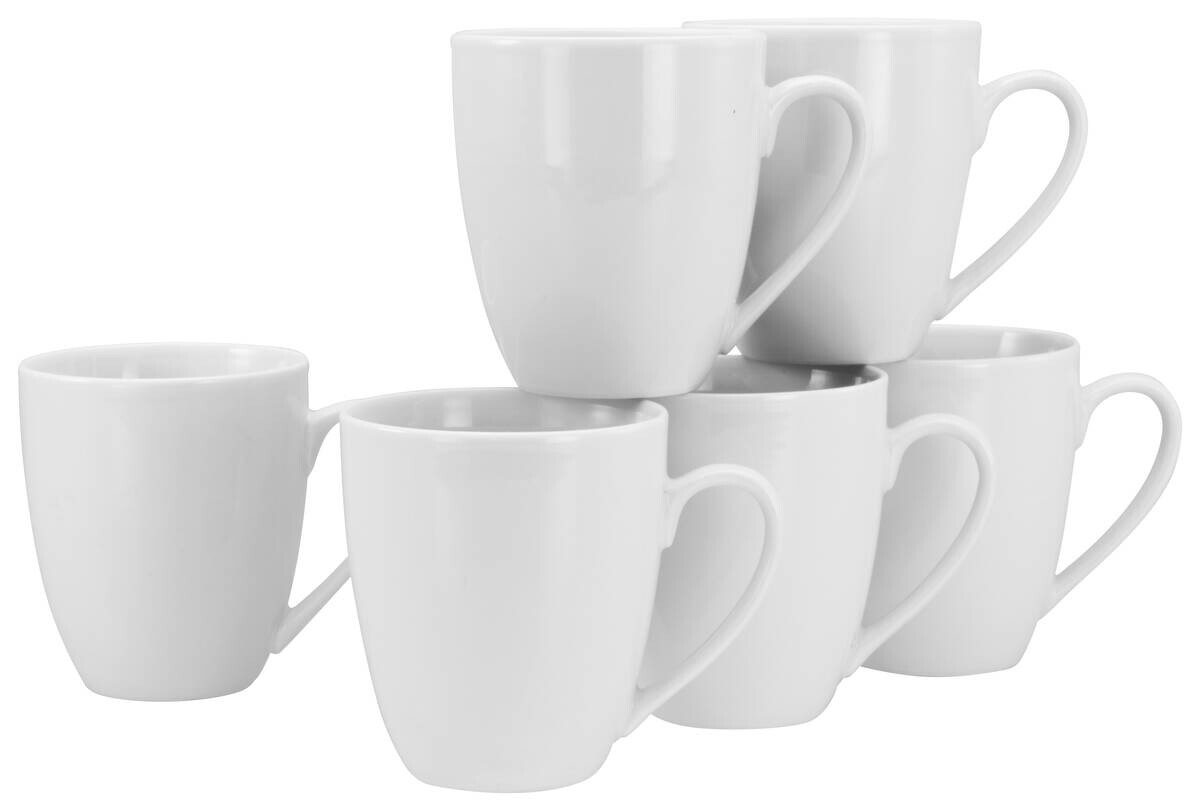 CreaTable Kaffeebecher Luna weiß Porzellan 6 tlg.