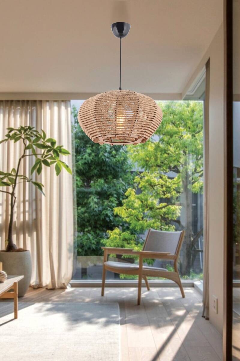 Opviq Pendelleuchte Ellipse creme B/H/T/L/D: ca. 35x65x35x35x35 cm E27 1 Brennstellen