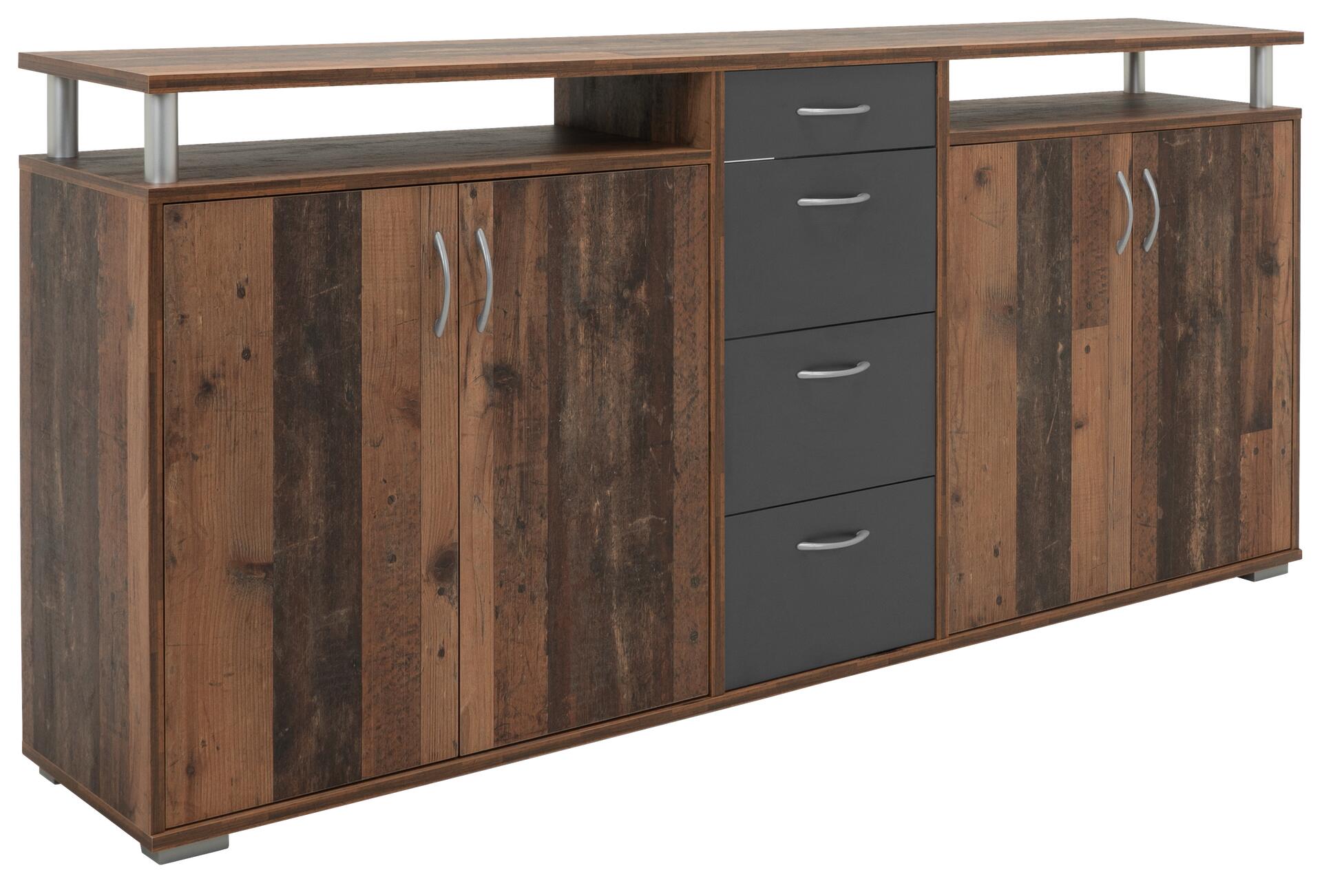 Sideboard Maximo Old Wood Nachbildung anthrazit B/H/T: ca. 208x94x38 cm