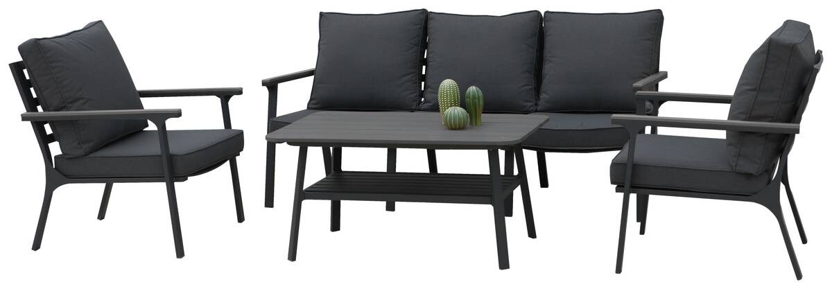 Acamp Loungeset Samos anthrazit Aluminium B/H/L: ca. 81x81x180 cm