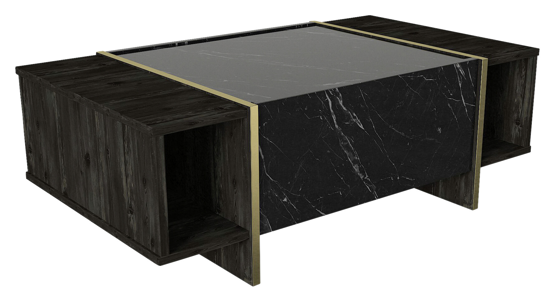 Couchtisch Rebab Rebab braun dunkelgrau Marmor Optik B/H/T: ca. 103,8x37,3x60 cm