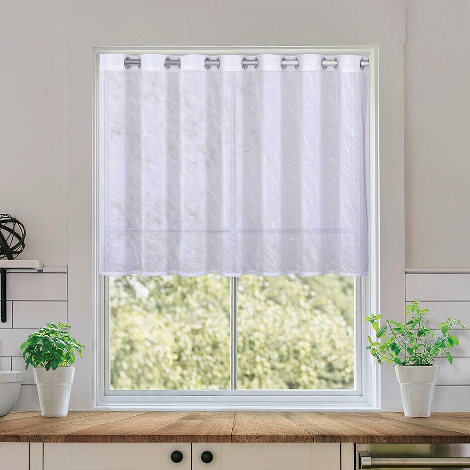 Scheibengardine Korsika weiß B/L: ca. 150x75 cm