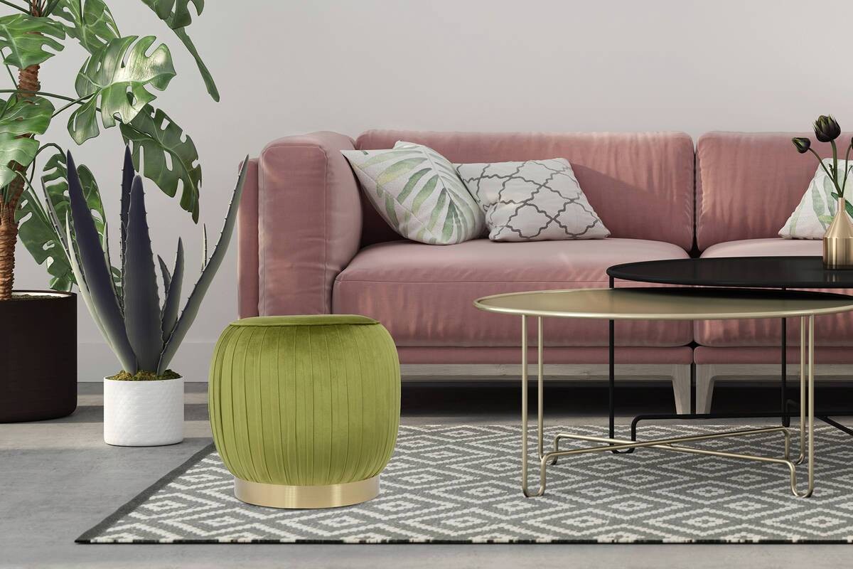 360 Living Hocker Lilje 101 Pistazie H/D: ca. 42x43 cm