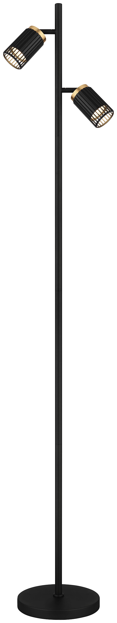 GLOBO Stehleuchte mattschwarz Metall Aluminium B/H/T/L: ca. 22x158x27,5x27,5 cm GU10 2 Brennstellen